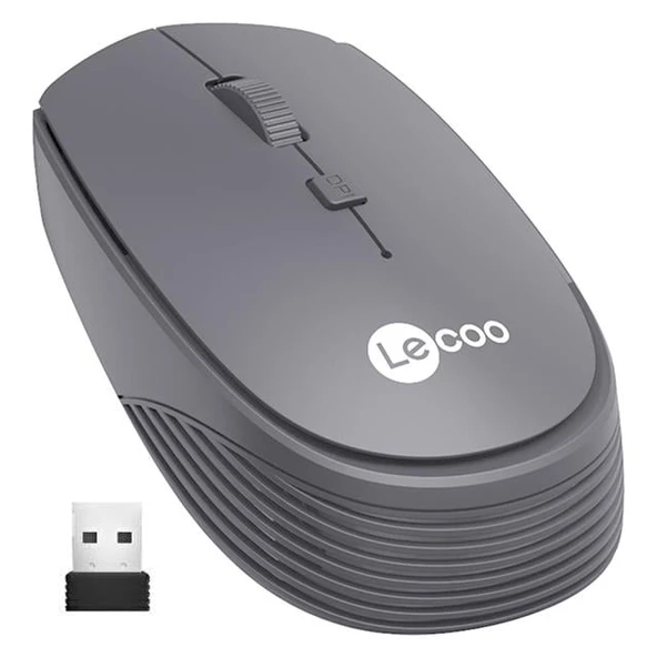 Lenovo Lecoo WS202 2.4Ghz Kablosuz 1200DPI Gri Optik Mouse 4 Tuşlu