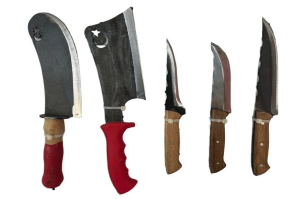 BIÇAK SETİ EL YAPIMI DÖVME ÇELİK 5 PARÇA ürün görseli