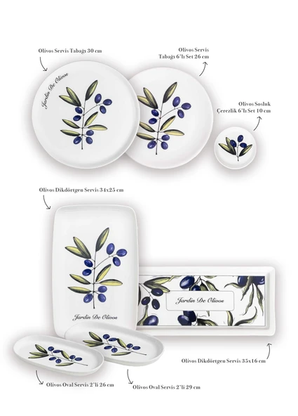 The Mia Olivos Kahvaltı Takımı 6 Kişilik 19 Parça Set 1 - Resim 2