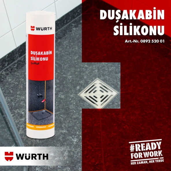 Würth Duşakabin Silikonu Şeffaf 310 ml Kararmayan Silikon - 1