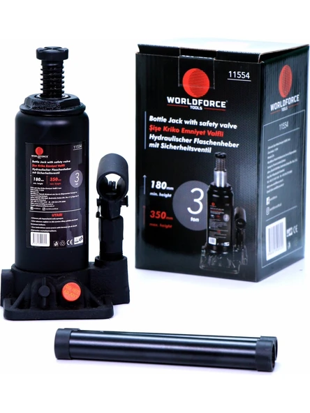 Worldforce 3 Ton Hidrolik Şişe Kriko Vidalı - Siyah ürün görseli