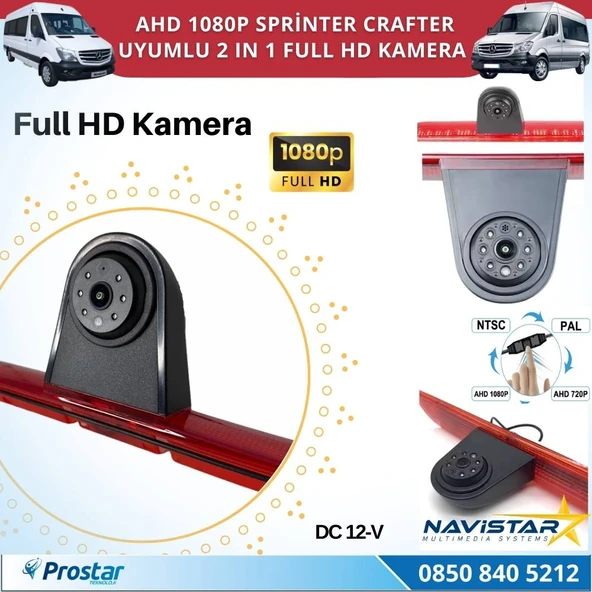 Mercedes Sprinter ve VW Crafter için Profesyonel AHD 1080P Geri görüş Kamerası - 2