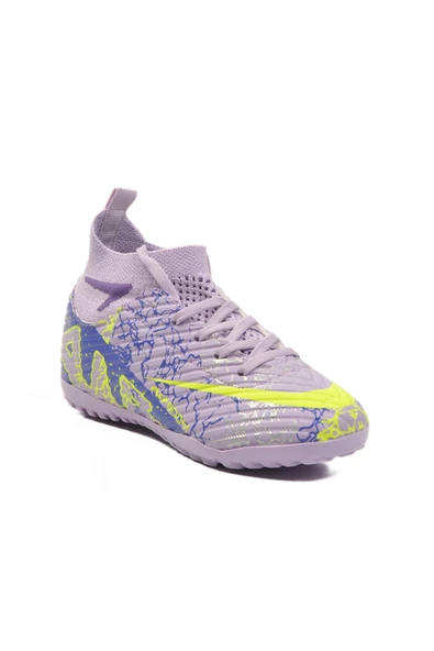 Ayakmod Lila Mor Çoraplı Çocuk Halı Saha Ayakkabısı Air 600 F - 4