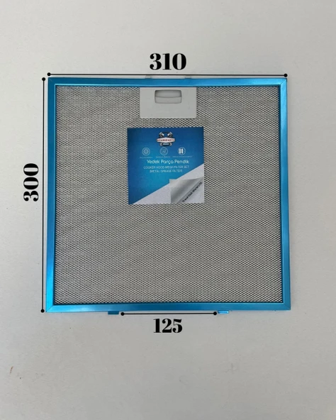 En 310mm Boy 300mm Arka Tırnak Arası 125mm Aspratör Filtresi ürün görseli