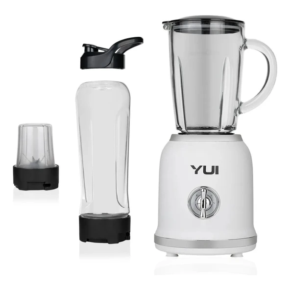 M18 3 In 1 Kişisel Smoothie Retro Blender -Öğütücü-Cam Doğrayıcı Beyaz ürün görseli 1