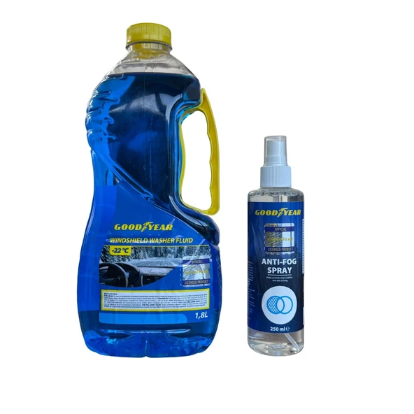 Goodyear Araç Cam Bakım Seti (Kışlık Cam Suyu 1.8L + Buğu Önleyici) ürün görseli 1