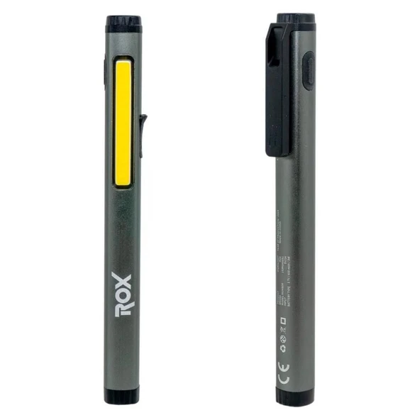 Rox 0231 Alüminyum Kalem Tip Mıknatıslı Şarjlı Fener 400 Lümen - Resim 4