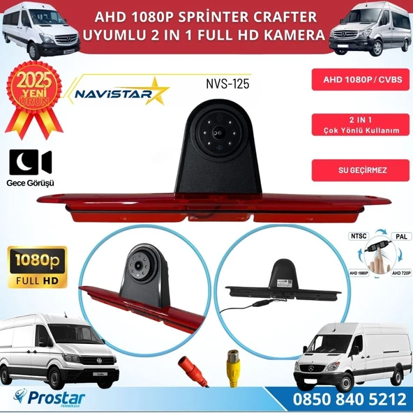 Mercedes Sprinter ve VW Crafter için Profesyonel AHD 1080P Geri görüş Kamerası - 1