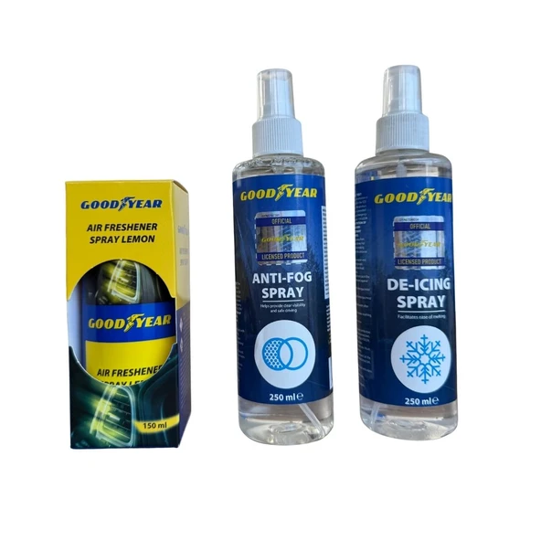 Goodyear Araç Bakım Seti (Buğu Önleyici + Buz Çözücü + Klima Temizleyici) ürün görseli 1