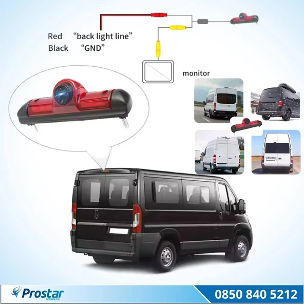 Fiat Ducato Peugeot Boxer ve Citroen Jumper için Profesyonel Geri görüş Kamerası - 4