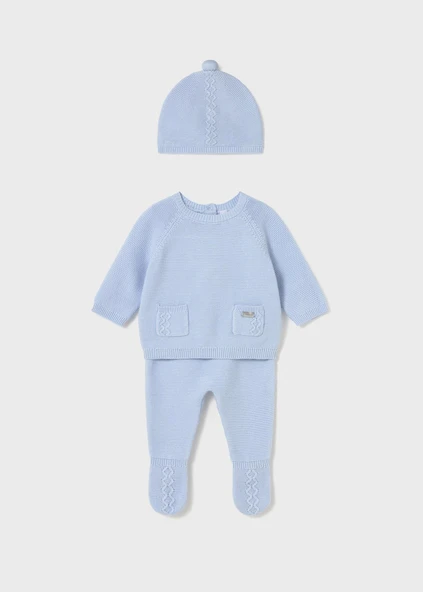 Mayoral Newborn Erkek Bebek Şapkalı Triko Takım ürün görseli
