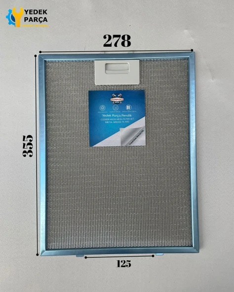 En 275mm Boy 350mm Arka Tırnak Arası 125mm Aspratör Filtresi ürün görseli