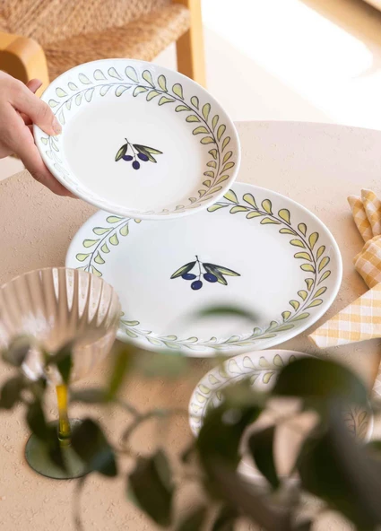 The Mia Olivos Yemek Tabağı 6lı Set 20 cm OVS0012 - Resim 3