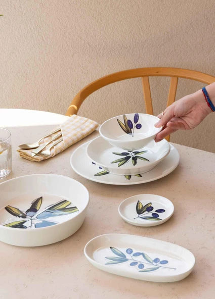 The Mia Olivos Yemek Tabağı 6lı Set 20 cm OVS0011 - Resim 4