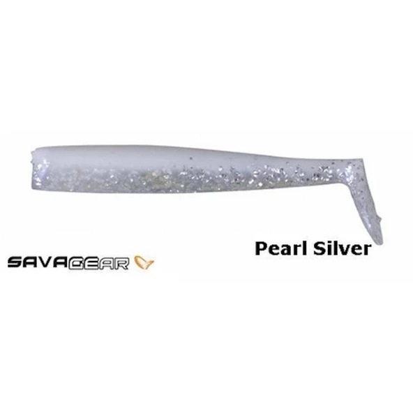 Sandeel Pearl Silver 10cm 7gr levrek silikonu 5 Adet - Resim 2