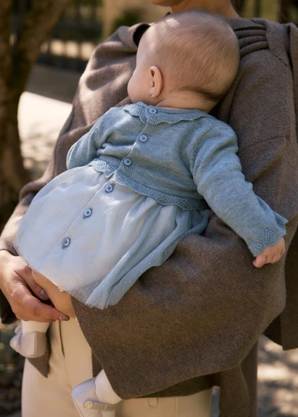 Mayoral Newborn Kız Bebek Tül Gövdeli Triko Elbise ürün görseli