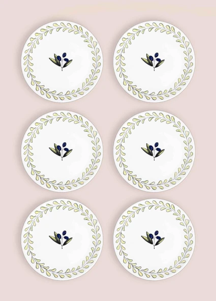 The Mia Olivos Pasta Tabağı 6lı Set 19 cm OVS0002 - Resim 5