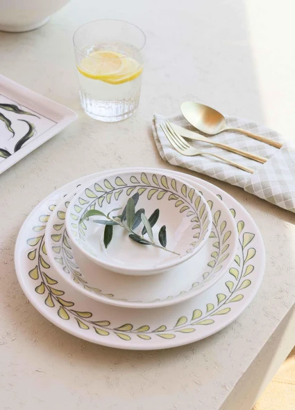 The Mia Olivos Yemek Tabağı 6lı Set 20 cm OVS0012 - Resim 5