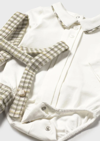 Mayoral Newborn Kız Bebek Askılı Şort Gömlek Takım - 3