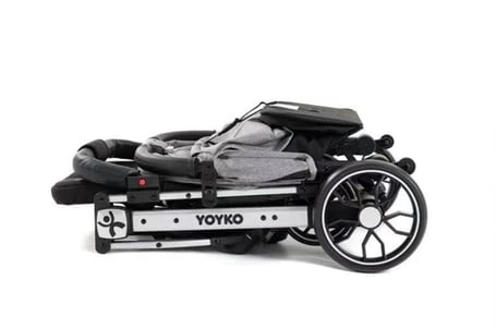 Yoyko Quantum Grey-Silver Kabin Tipi Bebek Arabası - Resim 4