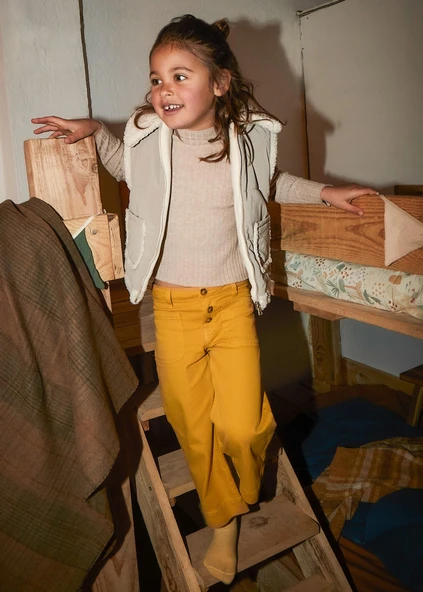 Mayoral Kız Çocuk Geniş Paça Kanvas Pantolon ürün görseli