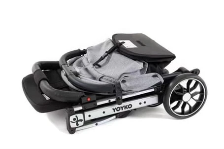 Yoyko Quantum Grey-Silver Kabin Tipi Bebek Arabası - Resim 2