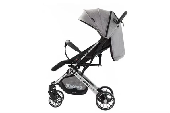 Yoyko Quantum Grey-Silver Kabin Tipi Bebek Arabası - Resim 6