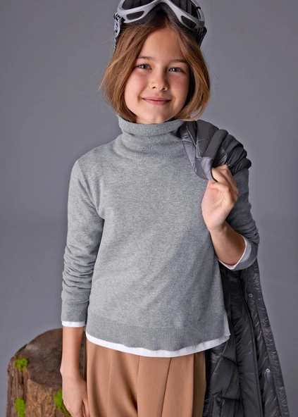 Mayoral Kız Çocuk  Balıkçı Yaka Kazak