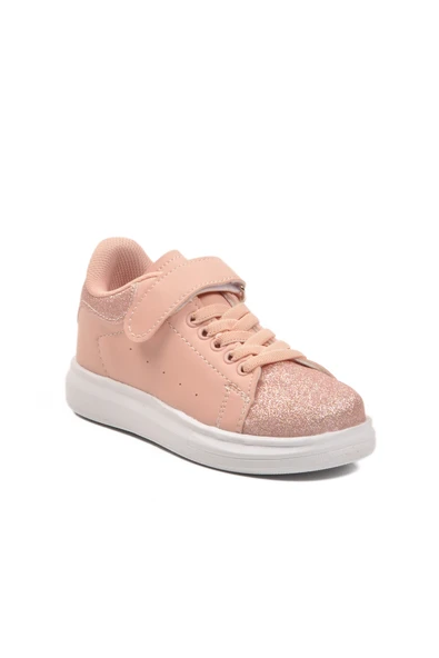 Ayakmod Pudra Simli Cırtlı Hafif Esnek Kız Çocuk Spor Ayakkabı 2540-26K P - Resim 3