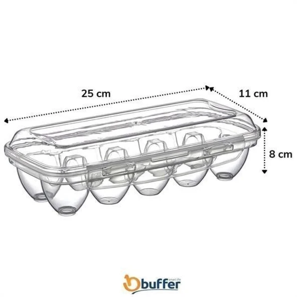 BUFFER® 10 Bölmeli Kilitli Kapaklı Yumurtalık Saklama Kutusu YU110 - 2