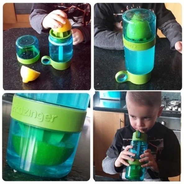 BUFFER® Narenciye Limon Sıkmalı Pratik Detoks Toksin Atıcı Su Matarası Spor Şişesi - 7