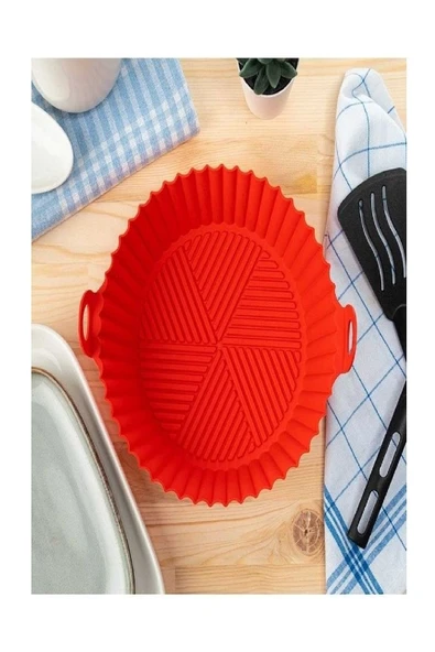 Tüm Airfryer'lere Uyumlu Silikon Yapışmaz Pişirme Kabı Yıkanabilir Kullanışlı Silicon Kap - 6