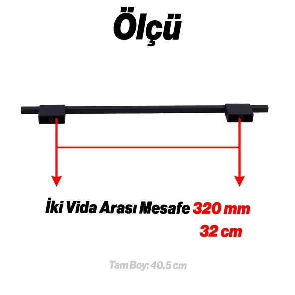 Boyut Siyah Metal Kulp 320 mm Mutfak Dolabı Kulpları Dolap Kapak Kulbu Uzun Çekmece Mobilya Kulbu - Resim 2