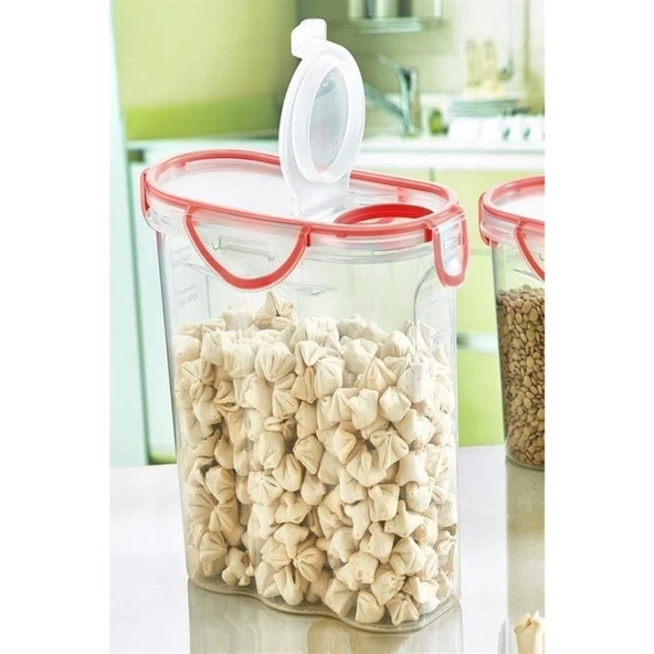 BUFFER® Kilitli Kapaklı Contalı Hava,Su Sıvı Geçirmez 2,4 Litre Erzak Saklama Kabı-SA590 - 7