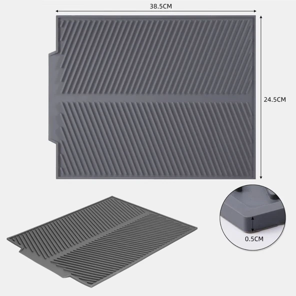 BUFFER® Büyük Bulaşık Kurutma Matı,Silikon Bulaşık Kurutma Matı Çok Amaçlı Tezgah Üstü Mat - 4