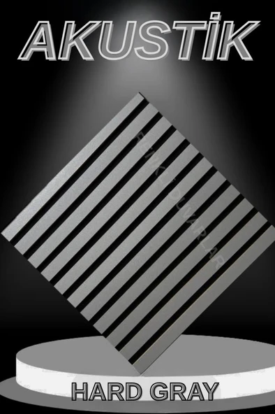 Hard Gri Akustik Panel 3mm Keçe ve 8mm Mdflam Pinterest Salon Ofis Duvar Paneli 50X50cm 1 Adet - 1
