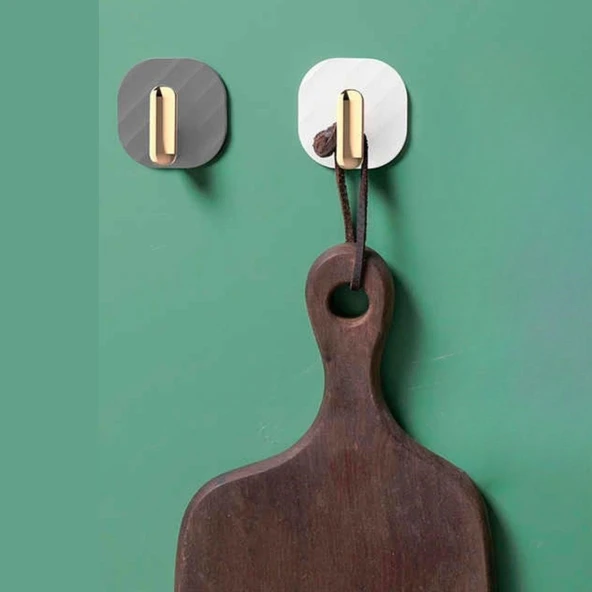 BUFFER®  2li Yapışkanlı Retro Askılık Dolap Kapak Kulpu Gri - 2