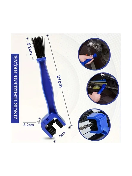 Motorsiklet Bisiklet Zinciri Temizleme Fırçası Çift Taraflı - 3