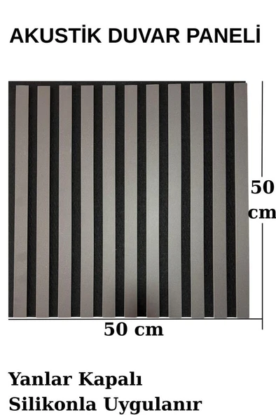Hard Gri Akustik Panel 3mm Keçe ve 8mm Mdflam Pinterest Salon Ofis Duvar Paneli 50X50cm 1 Adet - 2