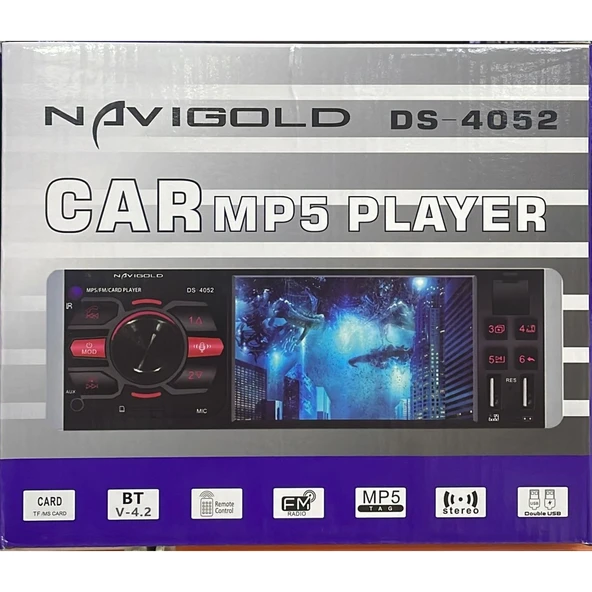 Navıgold Ds 4052 4.1'' Ekranlı USB Bluetooth Kamera Dahil Video Oto Teyp