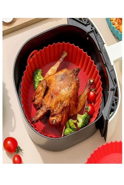 Tüm Airfryer'lere Uyumlu Silikon Yapışmaz Pişirme Kabı Yıkanabilir Kullanışlı Silicon Kap - 4