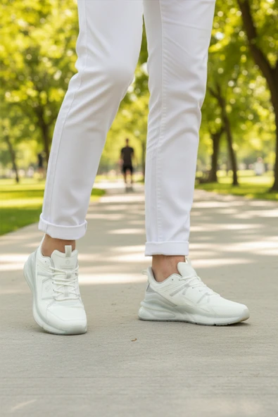 Hammer Jack Beyaz Hafızalı Taban Hafif Esnek Erkek Spor Ayakkabı Sally M - 3