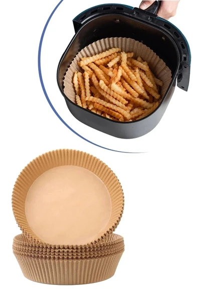2'li Set 50 Adet AirFryer Yağsız Pişirme Kağıdı Silikon Yanmaz Yapışmaz Koku Yapmaz Yıkanabilir - 3