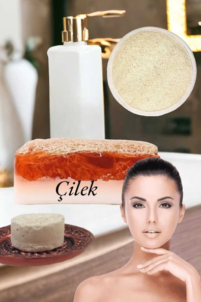 3'lü Yüz Temizleme Leke Akne Ölü Deri Peeling Ruşur Taşı Masaj Etkili Keçi Sütü Çilekli Sabun - 4