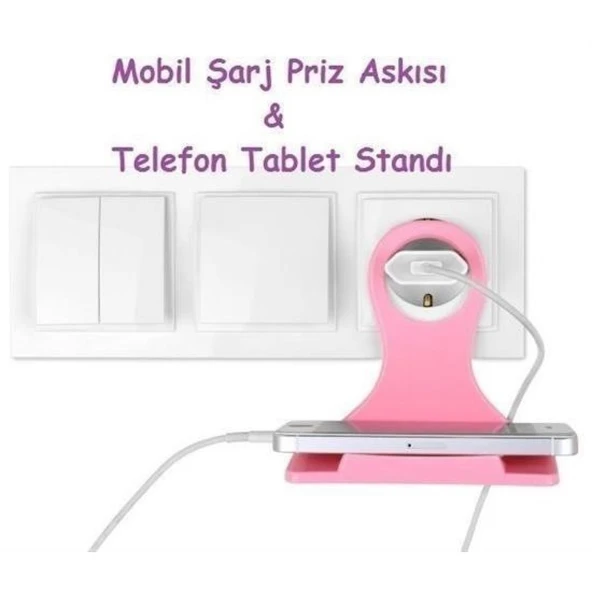 BUFFER® Universal Mobil Şarj Priz Askısı ve Telefon Tablet  Tutucu Stand - 6