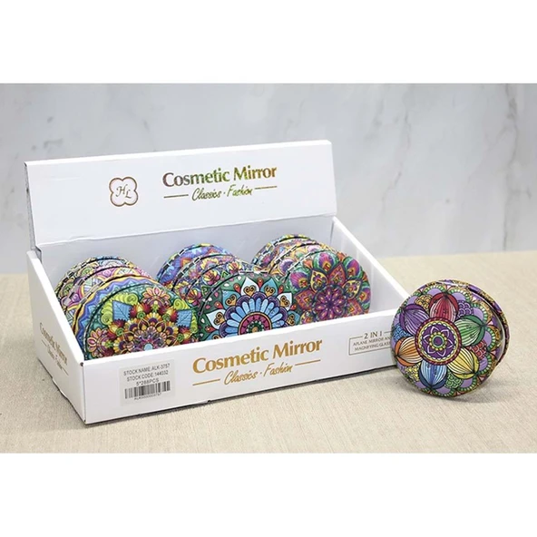 Taşlı Yuvarlak El Aynası Kalın - 2