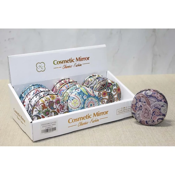 Taşlı Yuvarlak El Aynası Kalın - 2