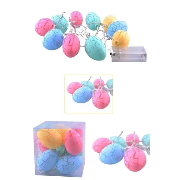 BUFFER® 10lu Renkli Yumurta Şeklinde Dekoratif Dolama Led Aydınlatma - 7