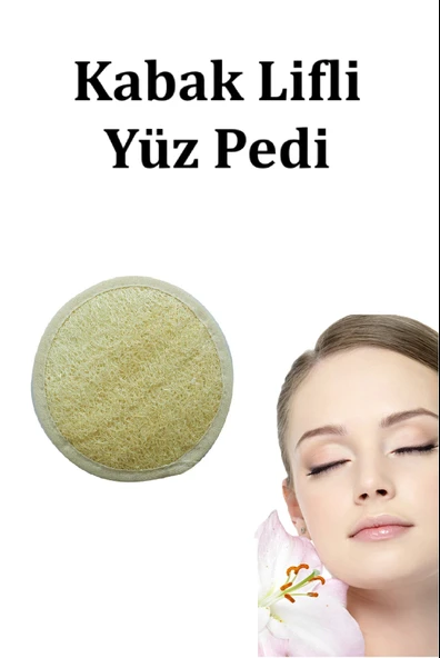 Doğal Kabak Lifli Yüz Pedi Peeling Etkili Yuvarlak Banyo Kesesi