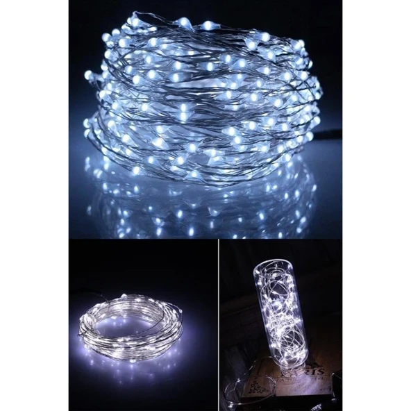 BUFFER® Pilli 5 metre Dekoratif Peri Led Beyaz Aydınlatma Süsleme Lambası - 8
